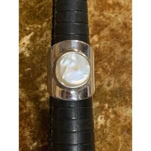 Sterling Silver and Pearl Ring Size 6.5 By CFJ